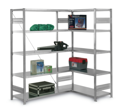 hofe système de rayonnages sans vis de conception standard, hauteur x largeur x profondeur 2000 x 1060 x 535 mm, 5 tablettes