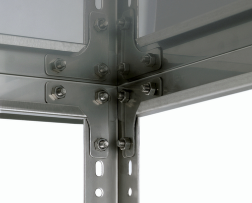 hofe Etagère en acier inoxydable, hauteur x largeur x profondeur 2500 x 1000 x 800 mm, 6 tablettes