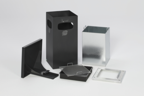 VAR Cendrier poubelle avec 3 ouvertures d'introduction, anthracite