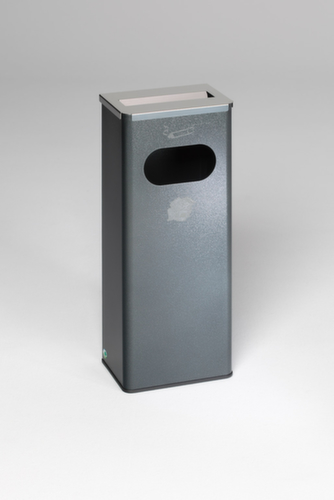 VAR Cendrier poubelle avec 1 ouverture d'introduction, argent antique