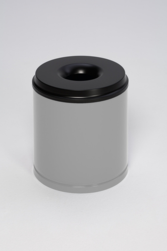 VAR Corbeille à papier avec tête étouffoir, 30 l, argent rotax, partie supérieure noir