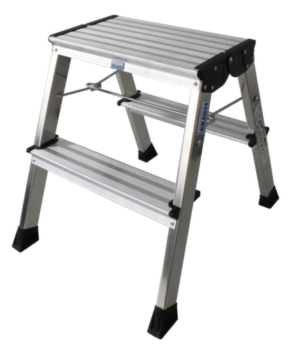 Krause Marchepied pliant sur roulettes Monto® Rolly®, aluminium, aluminium-argenté