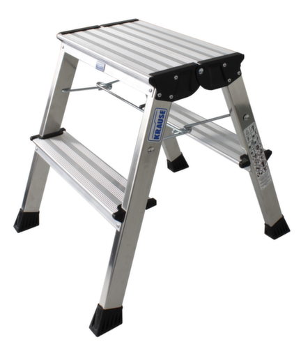 Krause Marchepied pliant sur roulettes Monto® Rolly®, aluminium, aluminium-argenté