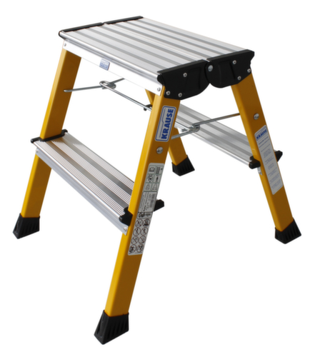 Krause Marchepied pliant sur roulettes Monto® Rolly®, aluminium, jaune