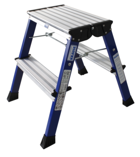 Krause Marchepied pliant sur roulettes Monto® Rolly®, aluminium, bleu