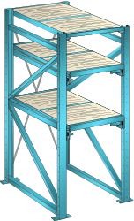 LISTA Rayonnage extensible pour charges lourdes avec 3 niveaux