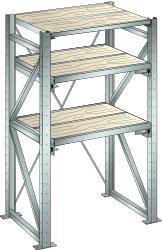 LISTA Rayonnage extensible pour charges lourdes avec 3 niveaux