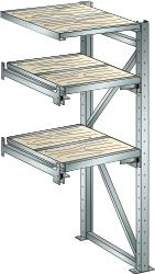 LISTA Rayonnage extensible pour charges lourdes avec 3 niveaux