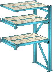 LISTA Rayonnage extensible pour charges lourdes avec 3 niveaux