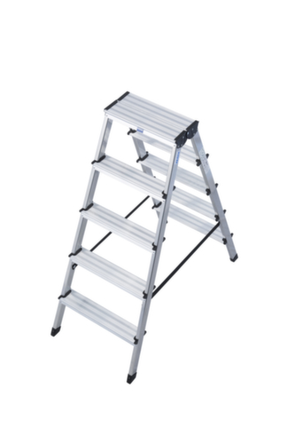 Krause Escabeau universel Dopplo, 2 x 5 marche(s) en tôle striée