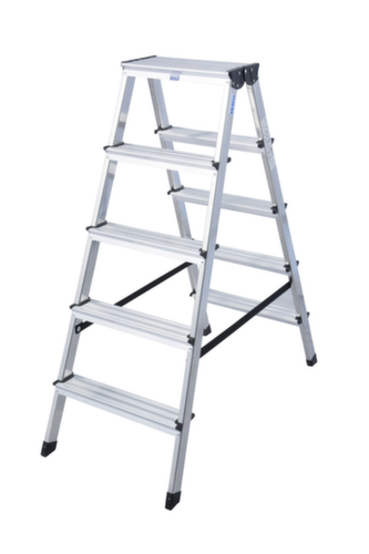 Krause Escabeau universel Dopplo, 2 x 5 marche(s) en tôle striée