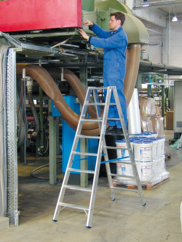 Krause Escabeau STABILO® Professional, 2 x 8 marche(s) en tôle striée