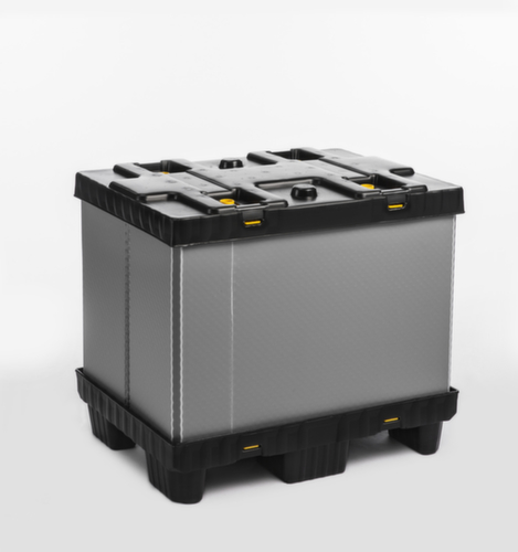 Walther Faltsysteme Bac repliable pour palettes particulièrement léger, capacité de gerbage 500 kg, 6 pieds, longueur x largeur 800 x 600 mm