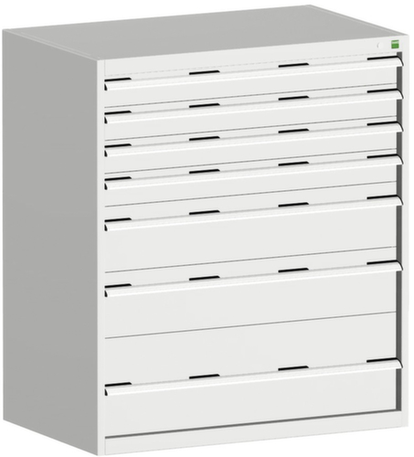 bott Armoire à tiroirs cubio surface de base 1050x650 mm, 7 tiroir(s), RAL7035 gris clair/RAL7035 gris clair