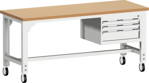 bott Établi modulable roulant cubio, 3 tiroirs, RAL7035 gris clair/RAL7035 gris clair