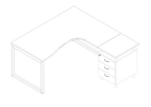 Quadrifoglio Ensemble de bureaux Practika avec 1 bureau, 1 caisson à poser