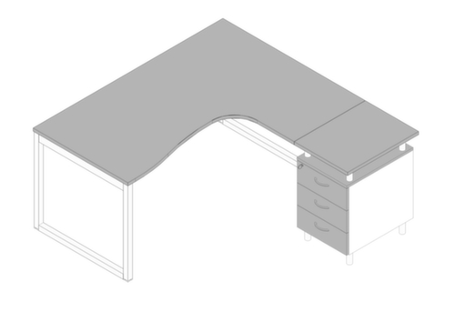 Quadrifoglio Ensemble de bureaux Practika avec 1 bureau, 1 caisson à poser
