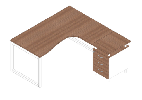 Quadrifoglio Ensemble de bureaux Practika avec 1 bureau, 1 caisson à poser