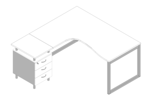 Quadrifoglio Ensemble de bureaux Practika avec 1 bureau, 1 caisson à poser