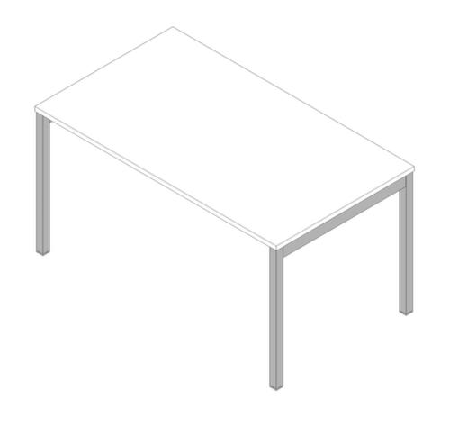 Quadrifoglio Bureau Practika avec piètement 4 pieds, largeur x profondeur 1400 x 800 mm, plaque blanc