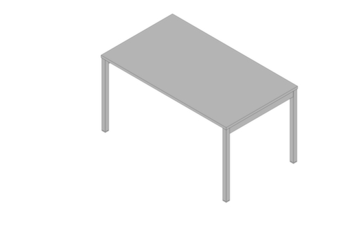 Quadrifoglio Bureau Practika avec piètement 4 pieds, largeur x profondeur 1400 x 800 mm, plaque gris