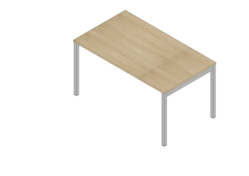 Quadrifoglio Bureau Practika avec piètement 4 pieds, largeur x profondeur 1400 x 800 mm, plaque chêne