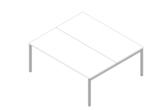 Quadrifoglio Bureau Bench à hauteur réglable Practika avec 2 plans de travail