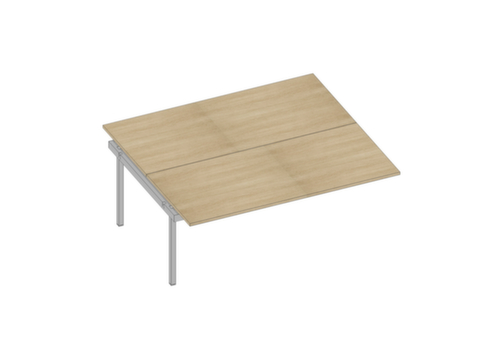Quadrifoglio Table de rallonge Practika pour bureau Bench avec piètement 4 pieds, largeur x profondeur 1800 x 1600 mm, plaque chêne