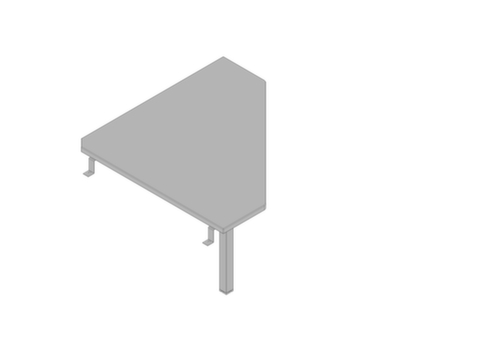 Quadrifoglio Angle de liaison anguleux Practika pour piètement 4 pieds, largeur x profondeur 840 x 840 mm, plaque gris