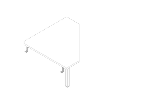 Quadrifoglio Angle de liaison anguleux Practika pour piètement 4 pieds, largeur x profondeur 840 x 840 mm, plaque blanc