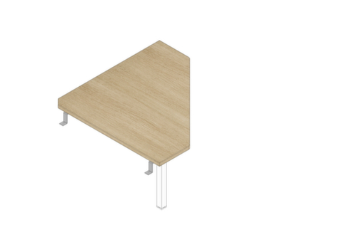 Quadrifoglio Angle de liaison anguleux Practika pour piètement 4 pieds, largeur x profondeur 840 x 840 mm, plaque chêne