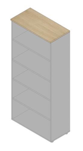 Quadrifoglio Rayonnage de bureau Practika, largeur 900 mm, 5 HC, aluminium/chêne