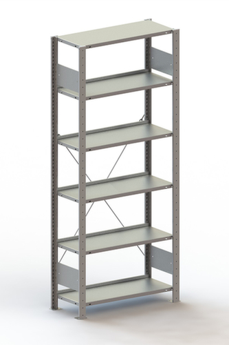 META Rayonnage sans boulons pour classeurs, 6 tablettes, avec revêtement en zinc anti-corrosion