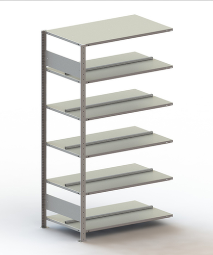 META Porte-documents sans vis Zone de fixation pour une utilisation des deux côtés, 6 tablettes, RAL7035 gris clair