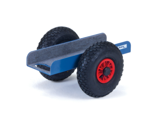 fetra Chariot porte-panneaux avec revêtement en feutre, force 400 kg, air bandage