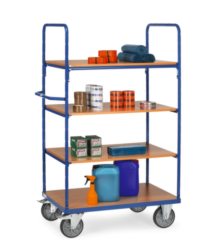 fetra Chariot à étagères, force 600 kg, 4 plateaux