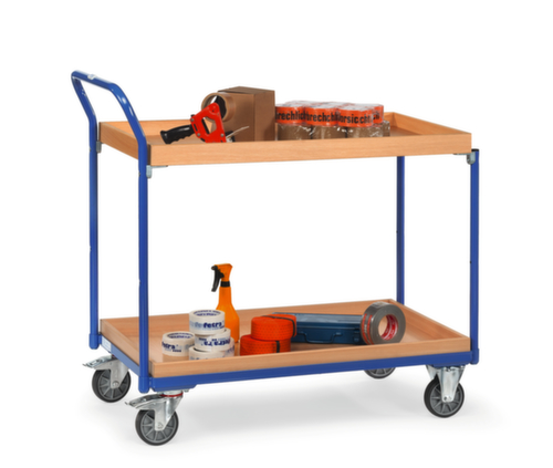 fetra Chariot de table avec des boîtes 850x500 mm, force 300 kg, 2 plateaux