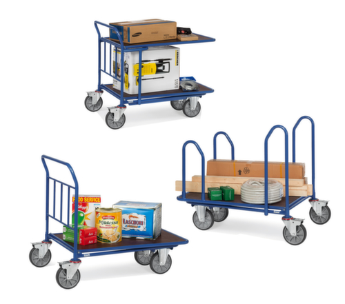 fetra Chariot peu encombrant charges longues, force 500 kg, plateau longueur x largeur 1000 x 600 mm