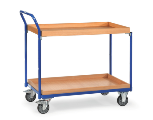 fetra Chariot de table avec des boîtes 850x500 mm, force 300 kg, 2 plateaux