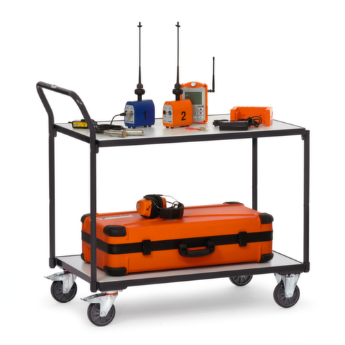 fetra Chariot à plateaux ESD 850x500 mm, force 300 kg, 2 plateaux