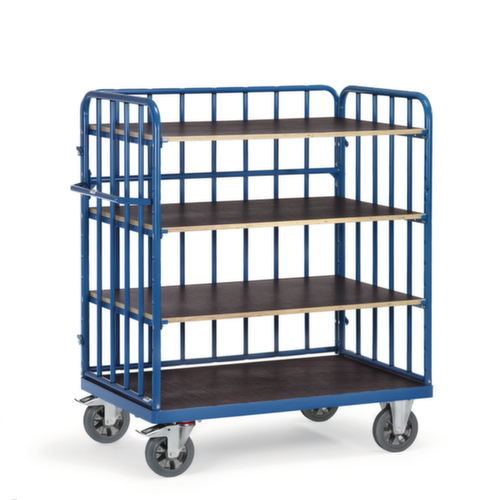 fetra Chariot à étagères SUPER-MULTIVARIO avec 3 parois en tube d'acier