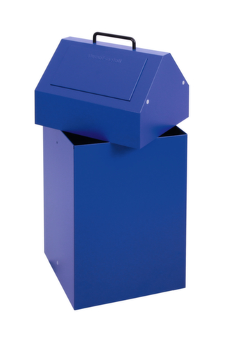 stumpf Conteneur de matériaux recyclables ignifugés, 45 l, RAL5010 bleu gentiane, couvercle RAL5010 bleu gentiane