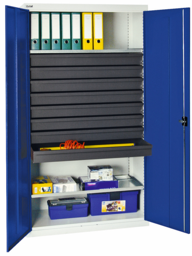 stumpf Armoire d'atelier Serie 3000 avec 2 tablettes de rétention + 8 tiroirs, largeur 1000 mm