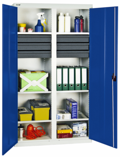 stumpf Armoire d'atelier haute Serie 3000 avec tablettes de rétention extensibles + tiroirs, largeur 1000 mm