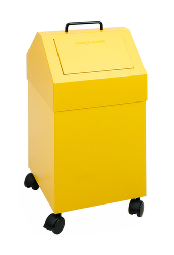 stumpf Conteneur de matériaux recyclables ignifugés, 45 l, RAL1003 jaune de sécurité, couvercle RAL1003 jaune de sécurité