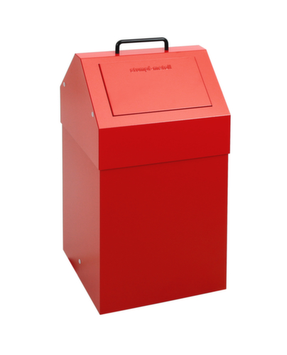 stumpf Conteneur de matériaux recyclables ignifugés, 45 l, RAL3000 rouge vif, couvercle RAL3000 rouge vif