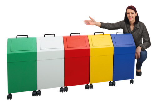 stumpf Conteneur de matériaux recyclables ignifugés, 45 l, RAL1003 jaune de sécurité, couvercle RAL1003 jaune de sécurité