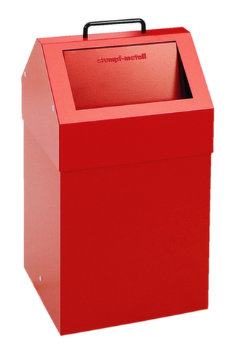 stumpf Conteneur de matériaux recyclables ignifugés, 45 l, RAL3000 rouge vif, couvercle RAL3000 rouge vif