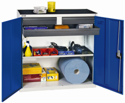 stumpf Armoire d'atelier Serie 3000 avec 2 tablettes de rétention + 3 tiroirs, largeur 1000 mm