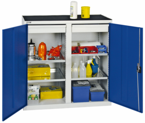 stumpf Armoire d'atelier Serie 2000 avec tablettes de rétention + tiroirs, largeur 1000 mm